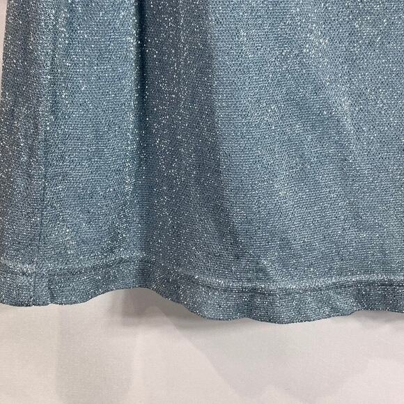 HUGO BUSCATI COLLECTION Women's Blue Shimmer Vintage Spaghetti Strap Dress SZ M - Picture 10 of 12